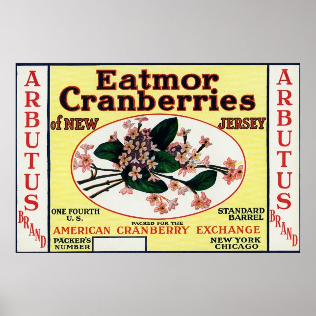 Arbutus Eatmor Cranberries Marke Poster (Vorne)