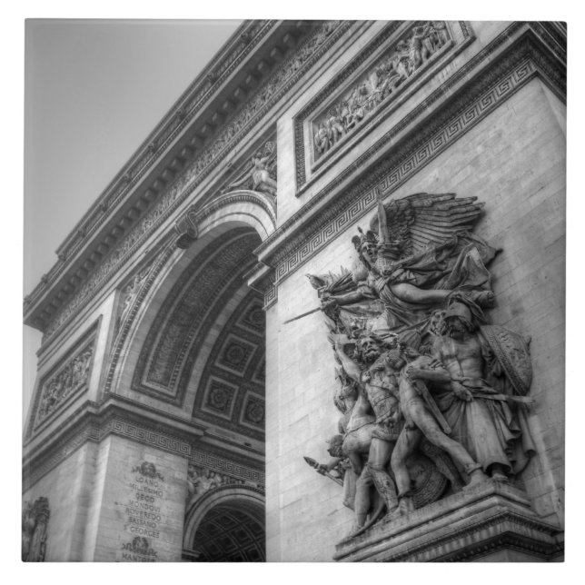 Arc de Triomphe b/w Fliese (Vorderseite)