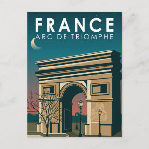 Arc de Triomphe Frankreich Retro Reisen Vintag Postkarte