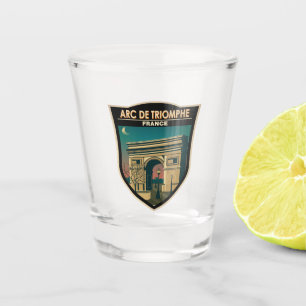 Arc de Triomphe Frankreich Retro Reisen Vintag Schnapsglas