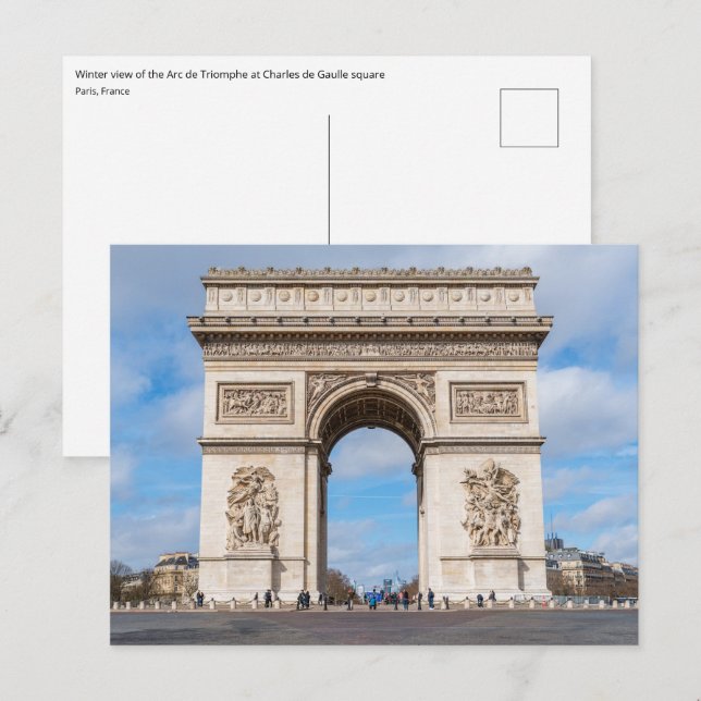 Arc de Triomphe in Paris, Frankreich Postkarte (Vorne/Hinten)