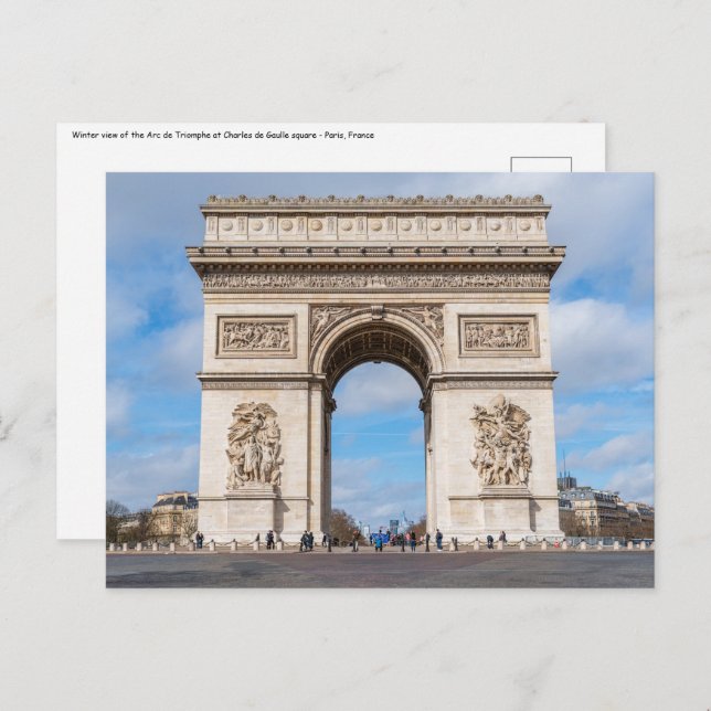 Arc de Triomphe in Paris, Frankreich Postkarte (Vorne/Hinten)