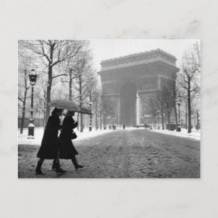 Arc de Triomphe neige - 1940 - Robert Doisneau Postkarte