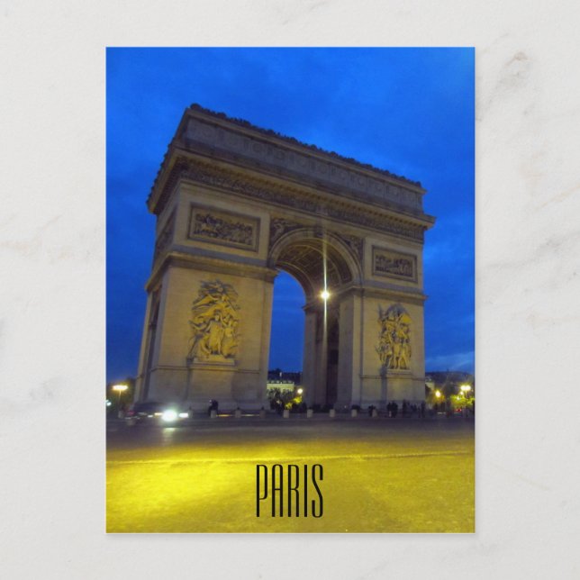 arc de triomphe night postkarte (Vorderseite)