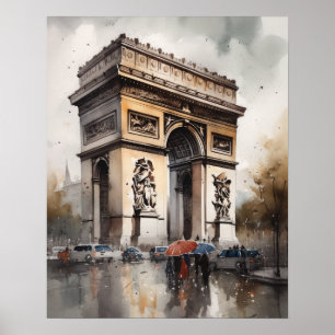 Arc De Triomphe Paris Frankreich Art Print Poster