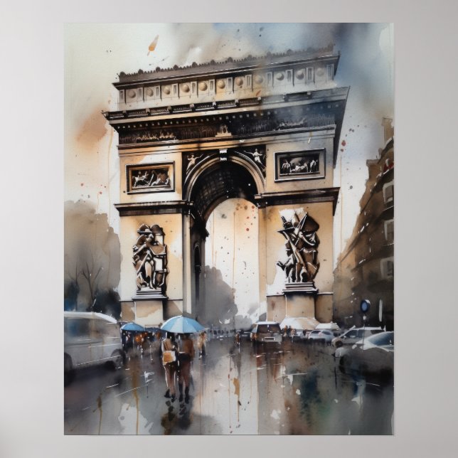 Arc De Triomphe Paris Frankreich Art Print Poster (Vorne)