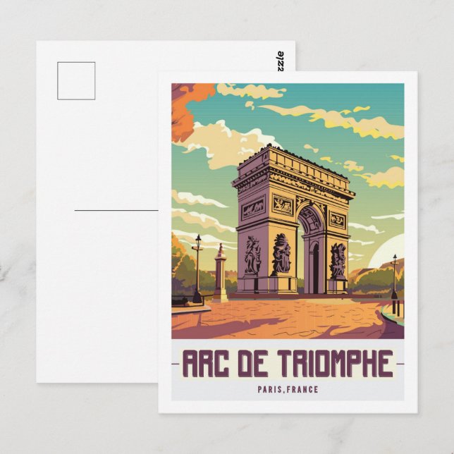 Arc de Triomphe Paris - Pariser Reisesaal Postkarte (Vorne/Hinten)