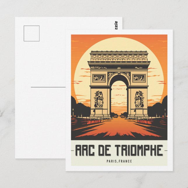Arc de Triomphe Paris Postkarte (Vorne/Hinten)