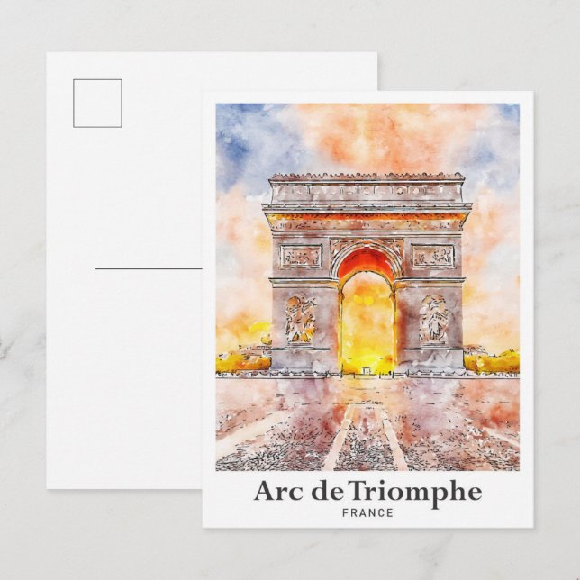 Arc de Triomphe Paris Postkarte (Vorne/Hinten)