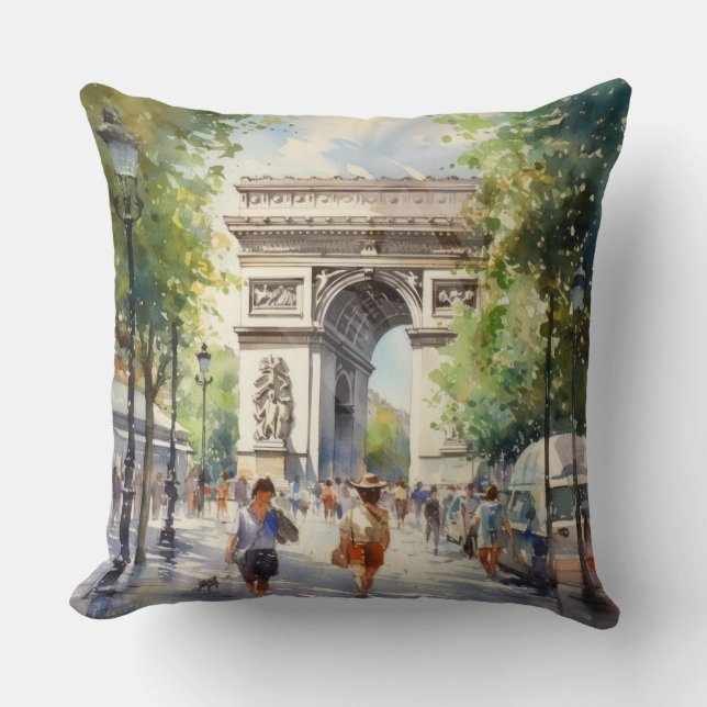 Arc de triomphe Paris Throw Kissen (Vorderseite)