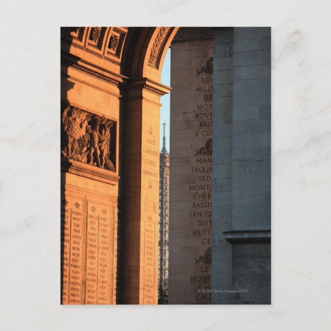 ARC DE TRIOMPHE und EIFFEL Turm 2 Postkarte (Vorderseite)