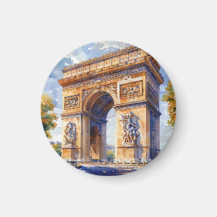 Arc de Triomphe Watercolor Travel Sehenswürdigkeit Magnet