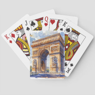 Arc de Triomphe Watercolor Travel Sehenswürdigkeit Spielkarten