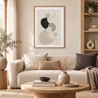 Arc Harmony | Minimal Abstract Plaster Art Print Poster