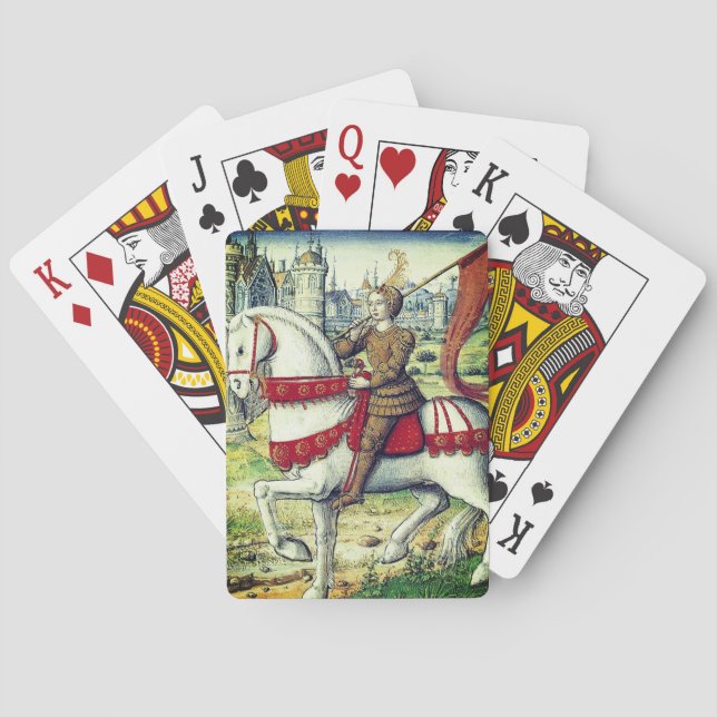 Arc-Joan auf Pferd Spielkarten (Rückseite)