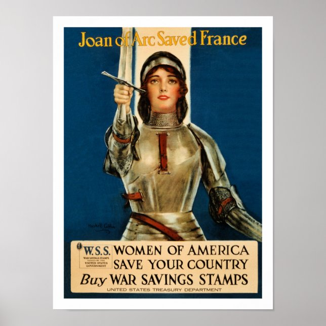 Arc-Joan rettete Frankreich Weltkrieg 1 Poster (Vorne)