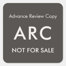 ARC Not for Sale Advance Review Copy Book Label Quadratischer Aufkleber