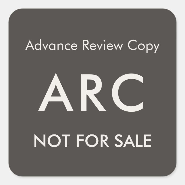 ARC Not for Sale Advance Review Copy Book Label Quadratischer Aufkleber (Vorderseite)