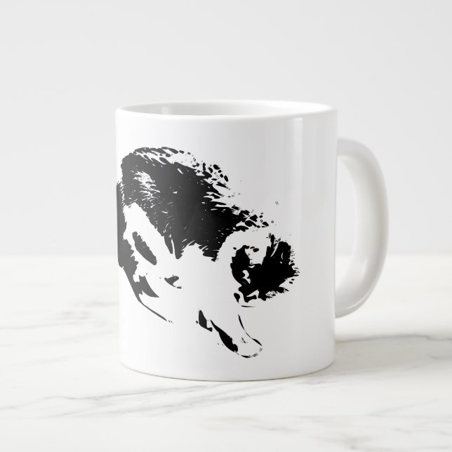 Arc of Quiet — Bowing Cat Jumbo-Tasse (Vorderseite Rechts)