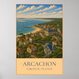 Arcachon, Frankreich – Vintage-Reiseposter Poster