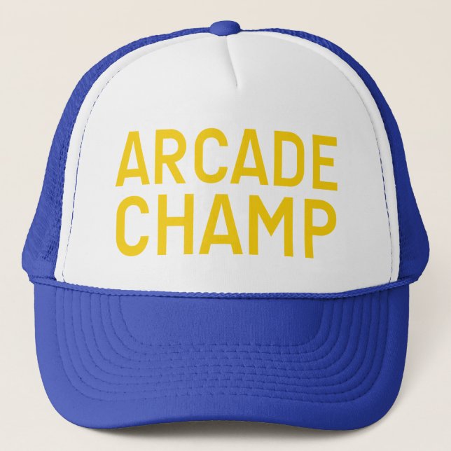 ARCADE CHAMP lustiger Slogan Hut Truckerkappe (Vorderseite)