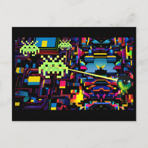 Arcade Death Machine on Patrol - Ken Gage Art Postkarte