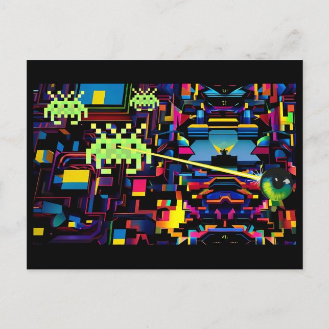 Arcade Death Machine on Patrol - Ken Gage Art Postkarte (Vorderseite)