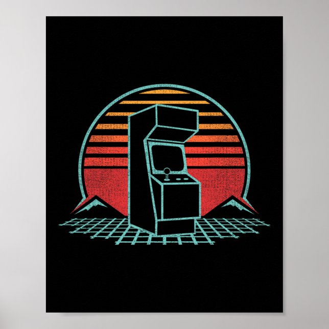 Arcade Game Machine Kabinett Nostalgia Retro 80er  Poster (Vorne)