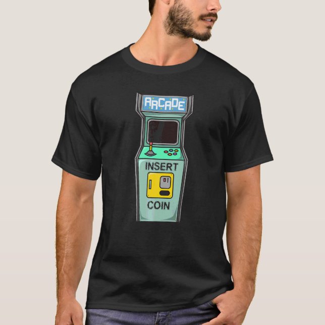 Arcade Game Retro Gamer Beilage Münze T-Shirt (Vorderseite)
