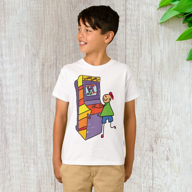 Arcade Gamer Strichmännchen Fun Vintages Videospie T-Shirt (Von Creator hochgeladen)