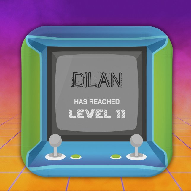 Arcade Geburtstag, GlücksspielerGeburtstagseinladu Pappteller (Von Creator hochgeladen)