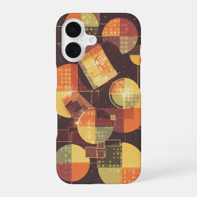 Arcade-Kreise und -Quadrate iPhone 16 Hülle (Rückseite)