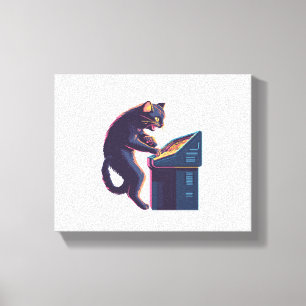 Arcade Meowster - Nostalgische Gamer Cat Leinwanddruck