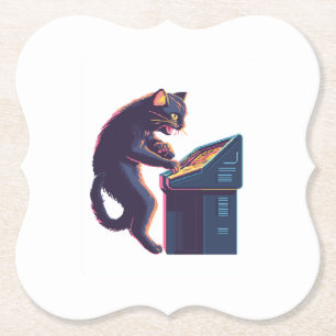 Arcade Meowster – Nostalgischer Gamer-Katz Untersetzer