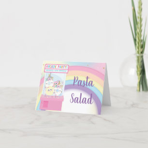 Arcade Pink Claw Machine Birthday Food Zelt Card Dankeskarte