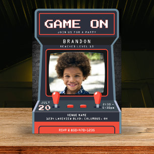 Arcade-Spiel-Foto 10. Geburtstagsfeier Einladung