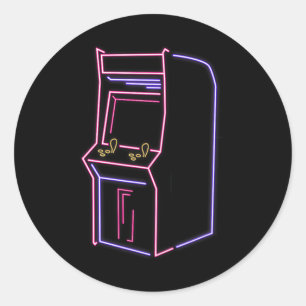 Arcade Video Gamer Game Machine Vintag 80er 90er Runder Aufkleber