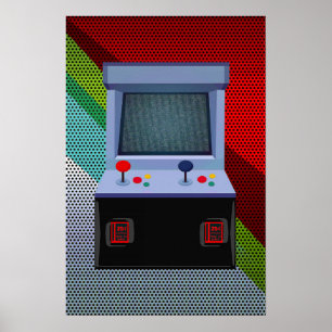 Arcade-Videospiel-Joystick Bunte Coole Wandkunst Poster