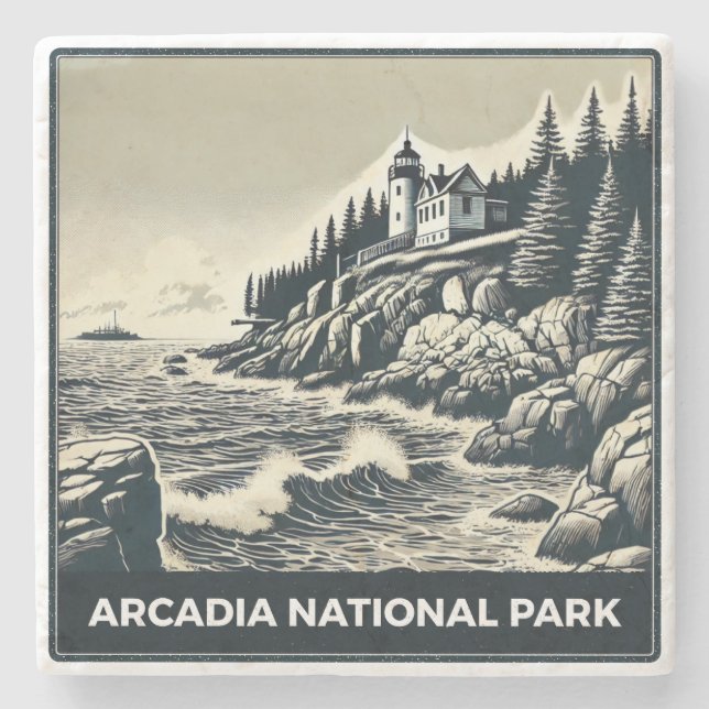 Arcadia-Nationalpark Steinuntersetzer (Vorderseite)