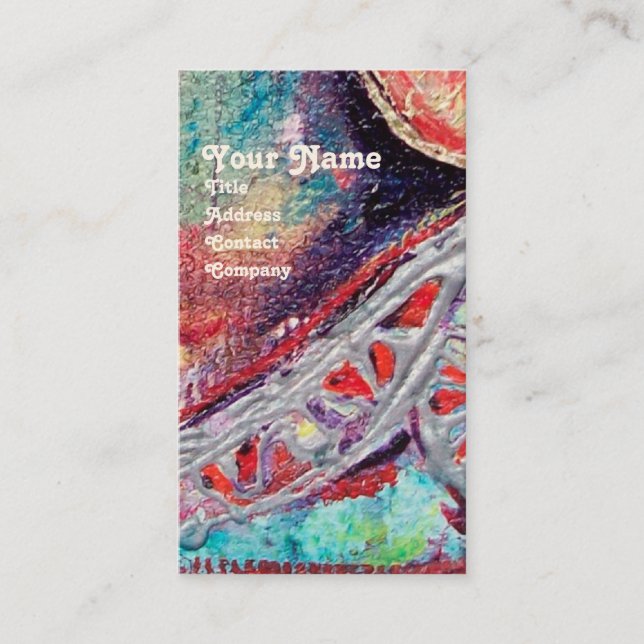 ARCADIA, Red Blue Silver Abstrakt Visitenkarte (Vorderseite)