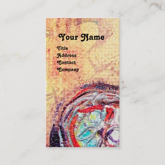 ARCADIA, Red Blue Yellow Silver Abstrakt Visitenkarte (Vorderseite)