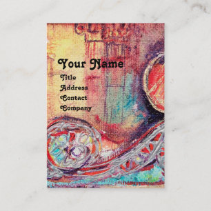 ARCADIA, Red Blue Yellow Silver Abstrakt Visitenkarte