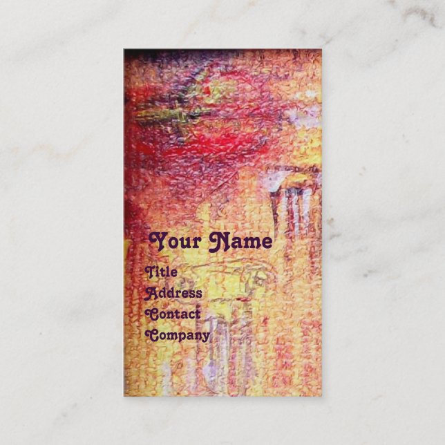ARCADIA, Red Yellow Blue Silver Abstrakt Visitenkarte (Vorderseite)