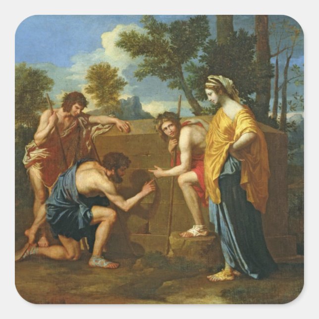 Arcadian Shepherds Quadratischer Aufkleber (Vorderseite)