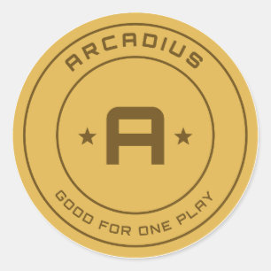 Arcadius-Arcade-Token-Aufkleber Runder Aufkleber