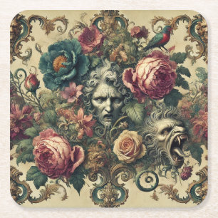 Arcane Atelier - Gotisches Barockkopfkissen Rechteckiger Pappuntersetzer