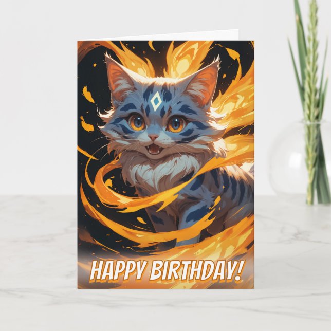 Arcane Ember: Der Flamebound Kitten Familiar Karte (Vorderseite)