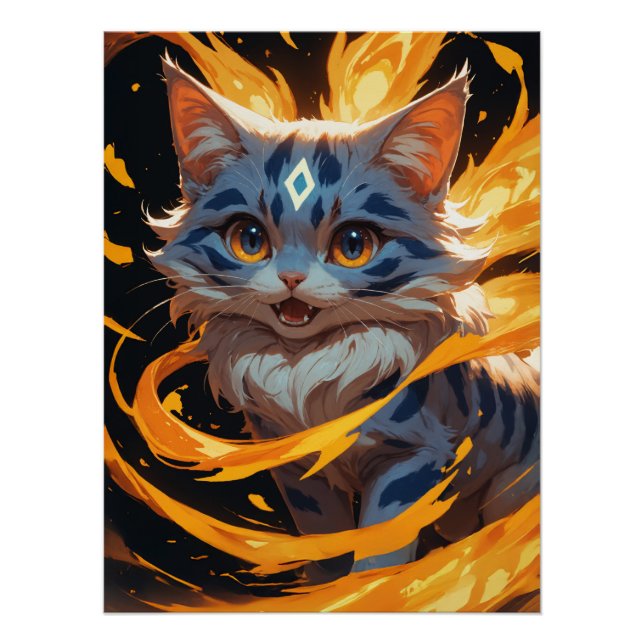 Arcane Ember: Der Flamebound Kitten Familiar Poster (Vorderseite)