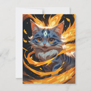 Arcane Ember: Der Flamebound Kitten Familiar Postkarte