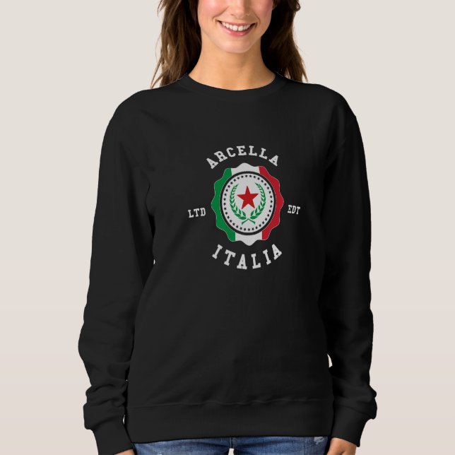 Arcella Italy Flag Badge Vintage   Sweatshirt (Vorderseite)
